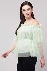 Shiva Trends Solid Casual ' Off Shoulder Cotton Net Top for Women(Deny_92_S)-thumb3