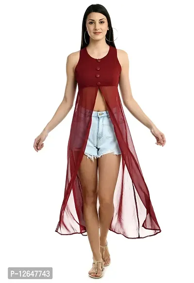 Shiva Trends Maroon Solid Designer A-Line Dresses for Women Casual Wear(Deny_95_S)