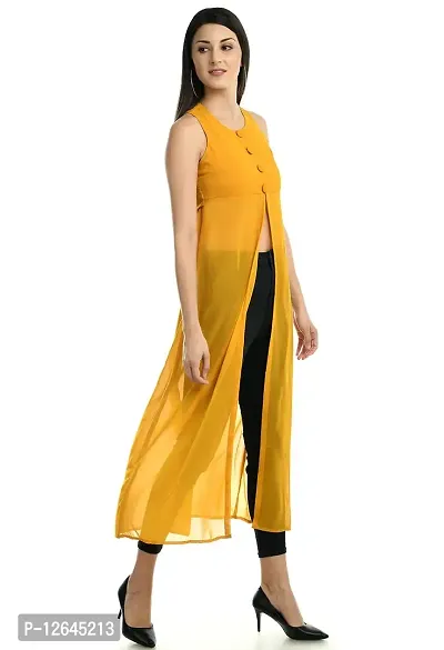 Shiva Trends Multicolor Solid Designer A-Line Dresses for Women Casual Wear(Deny_96_S) Yellow-thumb5