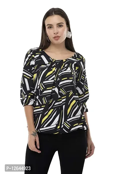 Shiva Trends Women's 3/4th Sleeve Printed Top