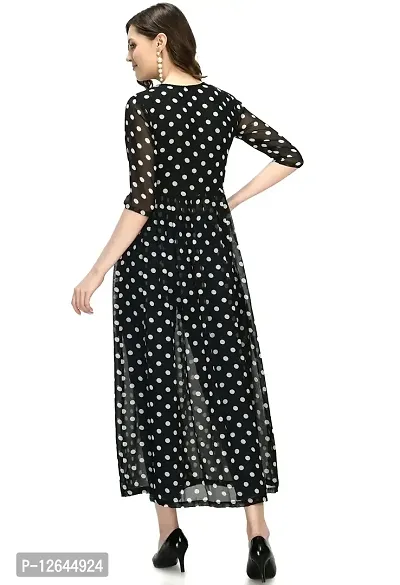 Shiva Trends Womens Black Georgette Front Open Dress-SV-110-DRS-BLK-L-thumb4
