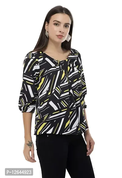 Shiva Trends Women's 3/4th Sleeve Printed Top-thumb3