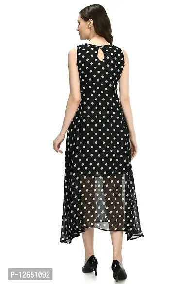 Shiva Trends Womens Black Georgette Key Hole Dress-SV-114-DRS-BLK-S-thumb4