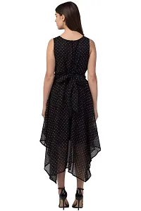 Shiva Trends Black Flower Print High Low Dresses for Women Cacual Wear(Deny_97_L)-thumb4