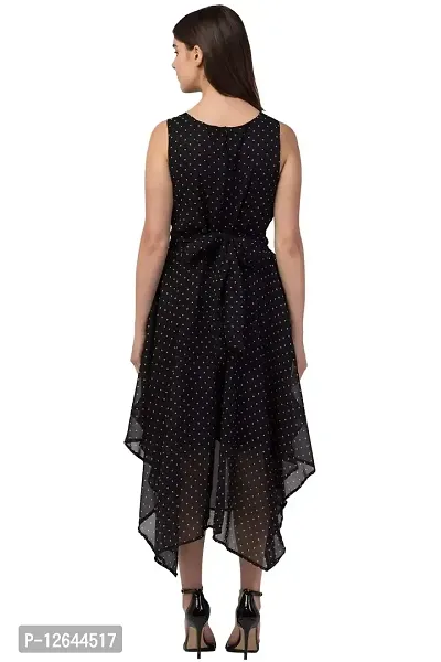 Shiva Trends Black Flower Print High Low Dresses for Women Cacual Wear(Deny_97_L)-thumb5