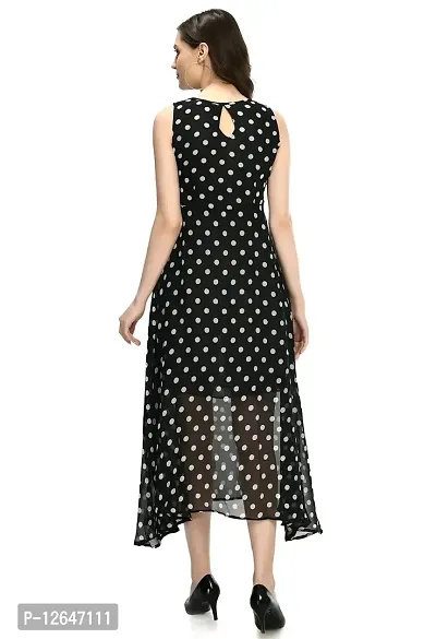 Shiva Trends Womens Black Georgette Key Hole Dress-SV-114-DRS-BLK-M-thumb4