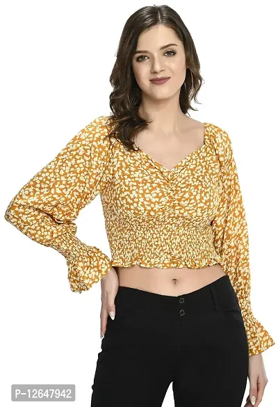 Shiva Trends Womens Yellow Rayon Crop Top Top-SV-121-TOP-YLW-L-thumb0