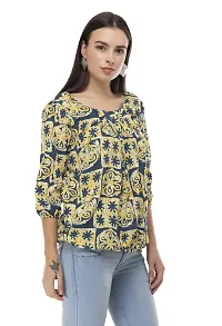 Shiva Trends Women's 3/4th Sleeve Printed Top-thumb2