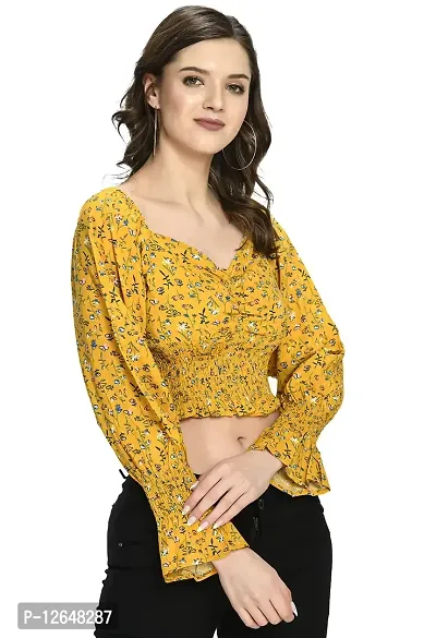 Shiva Trends Womens Yellow Rayon Crop Top Top-SV-123-TOP-YLW-XL-thumb4