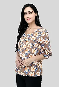 Shiva Trends Women's Printed 3/4 Sleeve Round Neck Maroon and Blue Small Size Pack of 2 Top-thumb4