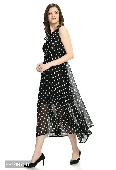 Shiva Trends Womens Black Georgette Key Hole Dress-SV-114-DRS-BLK-M-thumb2