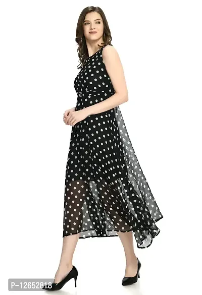 Shiva Trends Womens Black Georgette Key Hole Dress-SV-114-DRS-BLK-XL-thumb2