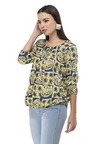 Shiva Trends Women's 3/4th Sleeve Printed Top-thumb1