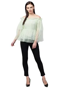 Shiva Trends Solid Casual ' Off Shoulder Cotton Net Top for Women(Deny_92_S)-thumb1