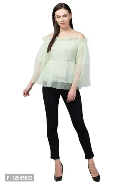 Shiva Trends Solid Casual ' Off Shoulder Cotton Net Top for Women(Deny_92_S)-thumb2