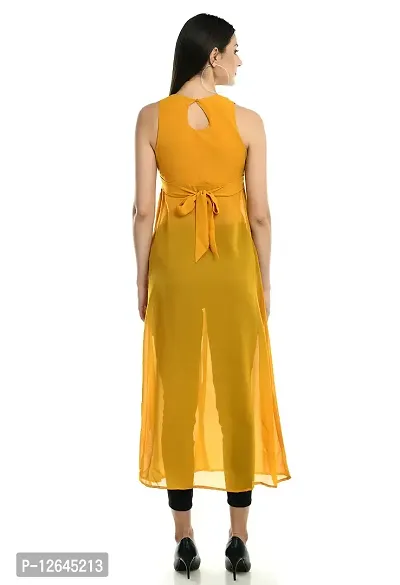Shiva Trends Multicolor Solid Designer A-Line Dresses for Women Casual Wear(Deny_96_S) Yellow-thumb2