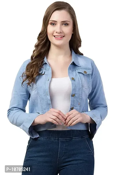 Trendy Women Regular Fit Solid Denim Jacket-thumb3