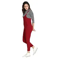 Cotton Lycra 3/4th Sleeves Dungaree Jumpsuits For Women And Girls-thumb4