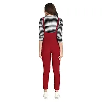 Cotton Lycra 3/4th Sleeves Dungaree Jumpsuits For Women And Girls-thumb1