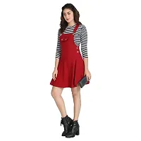 Shiva Trends Women Cotton Lycra Dungaree Dress with Top-thumb2
