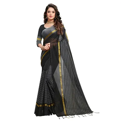 Rekha Maniyar Women's Jacquard Weaved Banarasi Art Silk Saree with Unstitched Blouse Piece (Free Size)