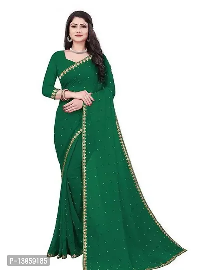 Stylish Women Lycra Saree with Blouse Piece-thumb0