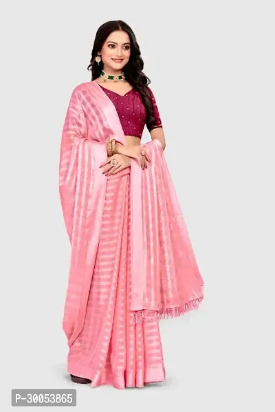 Stylish Pink Georgette Saree with Blouse piece For Women-thumb0