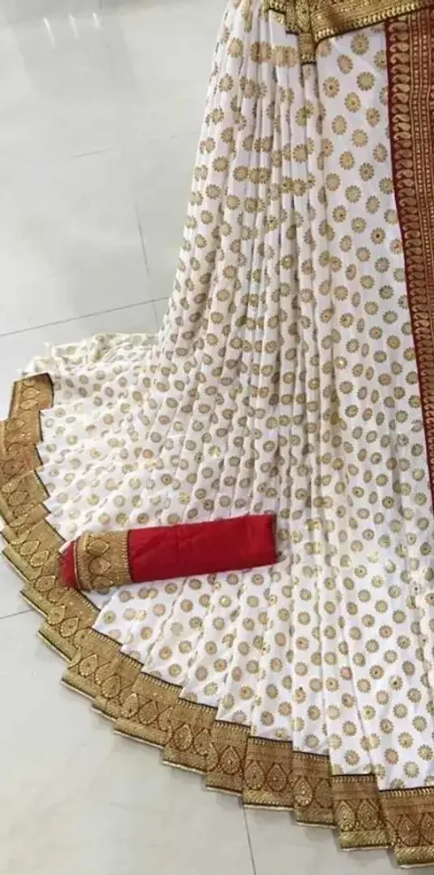 Stylish Lycra Saree with Blouse piece For Women