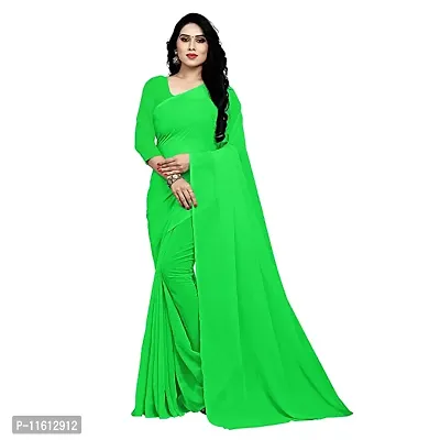 PLAIN GEORGETTE SAREE WITH SAME COLOUR RUNNING BLOUSE