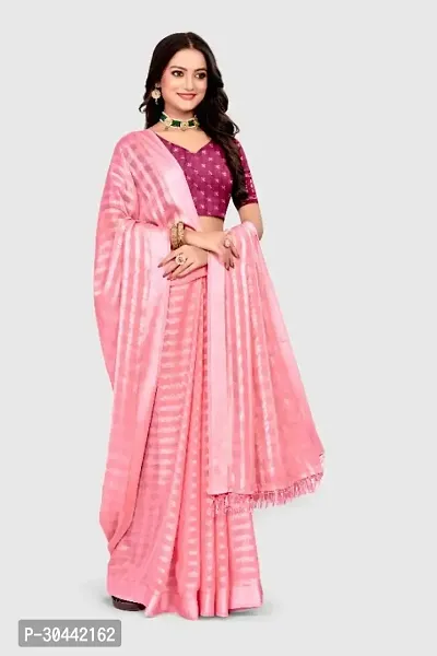 Stylish Pink Georgette Saree with Blouse piece For Women-thumb0