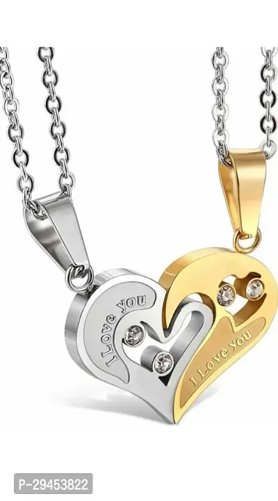 Stylish Alloy Couple Chain With Pendant