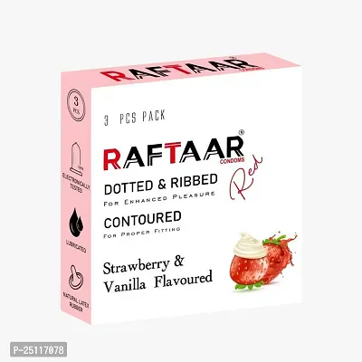 Dotted And Ribbed Condom-Strawberry And Vanilla Flavour-thumb0