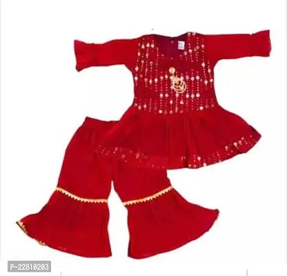 Baby Girls Ethnic Sharara Dresses in Vibrant Colors-thumb0