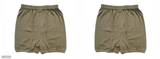 Stylish Beige Cotton Blend Solid Trunks For Men Pack Of 2
