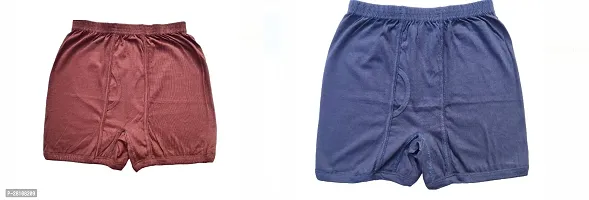 Stylish Multicolored Cotton Blend Solid Trunks For Men Pack Of 2