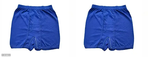Stylish Blue Cotton Blend Solid Trunks For Men Pack Of 2