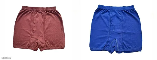 Stylish Multicolored Cotton Blend Solid Trunks For Men Pack Of 2-thumb0