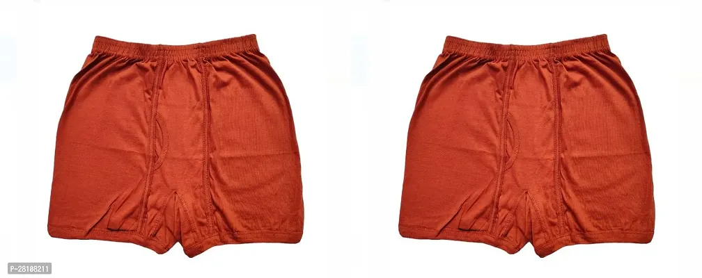 Stylish Red  Cotton Blend Solid Trunks For Men Pack Of 2-thumb0