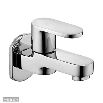 Premium Quality Long Body Bib Tap- Liva Liva Bib Cock Long Body Tap With Wall Flange - Chrome Finish Bib Tap Faucet (Wall Mount Installation Type)-thumb0