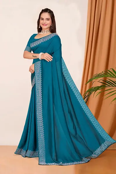 Stylish Georgette Embelished Sarees With Blouse