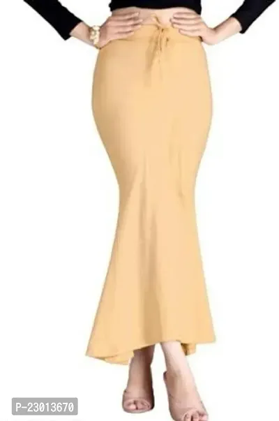 Reliable Beige Polyester Blend Solid Stitched Patticoats For Women-thumb0
