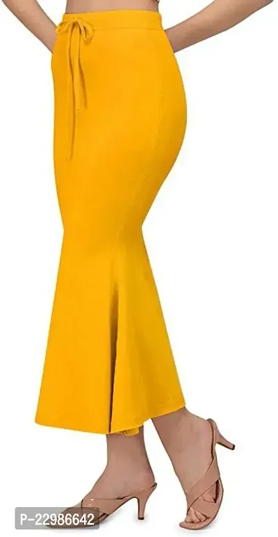 Reliable Yellow Polyester Blend Solid Stitched Patticoats For Women-thumb0