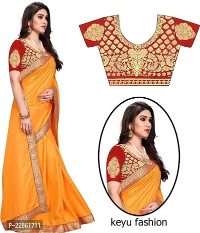 Stylish Chiffon Saree with Blouse piece For Women-thumb0