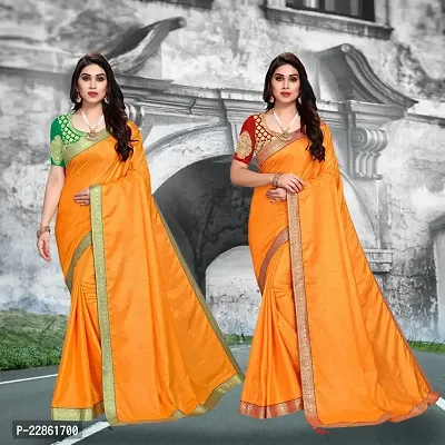 Stylish Chiffon Saree with Blouse piece For Women Pack Of 2