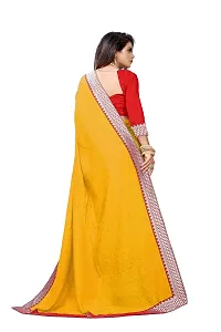 Razzle Women's Diamond Work Vichitra Silk LightWeight Casual Wear Lace Border saree with Unstitched Blouse Piece (K-F-1044_Yellow)-thumb4