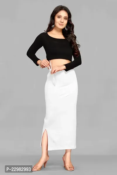 Reliable White Polyester Blend Solid Stitched Patticoats For Women-thumb2