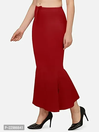 Reliable Red Polyester Blend Solid Stitched Patticoats For Women-thumb3