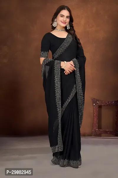 Trendy Georgette Sarees With Blouse Piece-thumb0