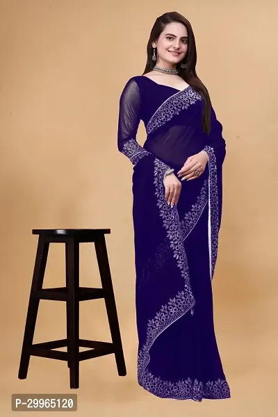 Stylish Embellished Georgette  Sarees With Blouse Piece