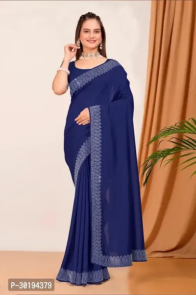 Stylish Georgette Embelished Sarees With Blouse